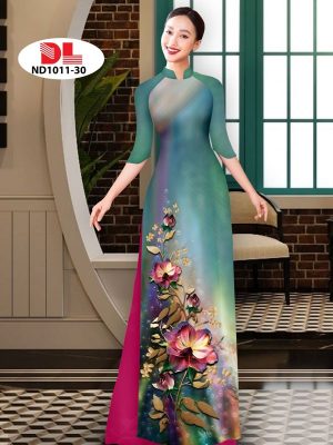 Vải Áo Dài Hoa In 3D AD ND1011 34